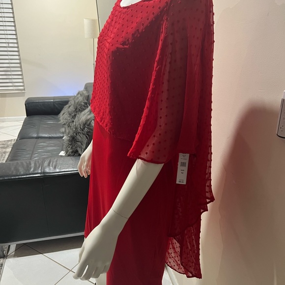 glamour nights red cape dress/size 14/nwt - Picture 15 of 15